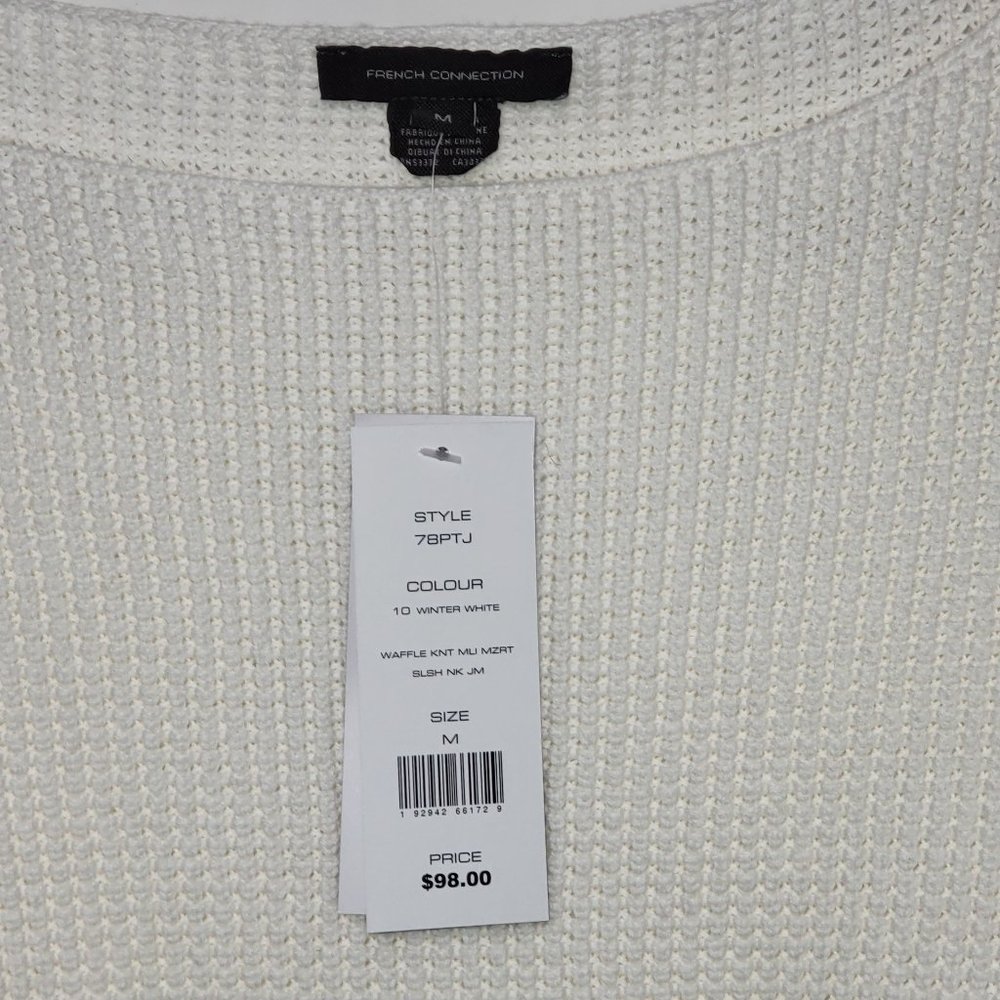 French Connection Waffle Knit White Sweater - Picture 4 of 8
